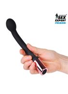 Черный перезаряжаемый вибростимулятор простаты (22 см)