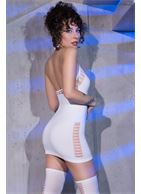 Бесшовное мини-платье с ажурными элементами