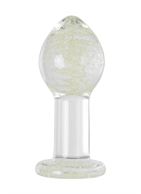 Прозрачная, светящаяся в темноте анальная пробка (6,5 см)