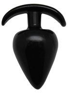 Черная коническая анальная пробка с ограничителем (9,5 см)