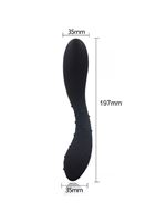 Чёрный двусторонний фаллоимитатор с двумя разными поверхностями (19,7 см)
