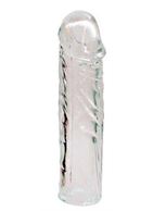 Закрытая прозрачная насадка-фаллос Crystal sleeve - 16 см.