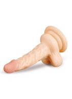 Телесный фаллоимитатор с крупной мошонкой (17 см)