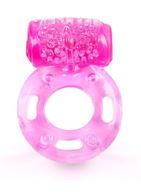 Розовое эрекционное кольцо с вибростимуляцией