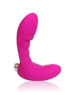 Розовый вибромассажер Сosmo с отростком (9 см)