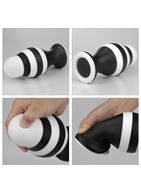 Черно-белая анальная втулка 6.5" X-Missioner Butt Plug (17 см)