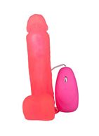 Розовый гелевый вибратор на присоске (19 см)