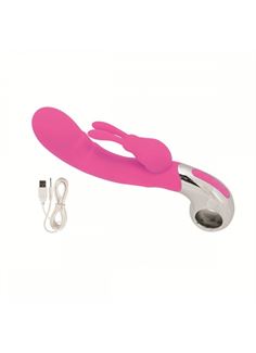 Розовый вибратор EMBRACE BUNNY WAND PINK - 12,75 см.