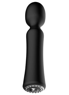 Черный универсальный массажер Wand Pearl - 20 см.