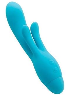 Голубой вибратор INDULGENCE Frolic Bunny (18,5 см)