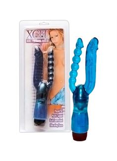 Голубой вибратор XCEL DOUBLE PENETRATING VIBRATING (25 см)