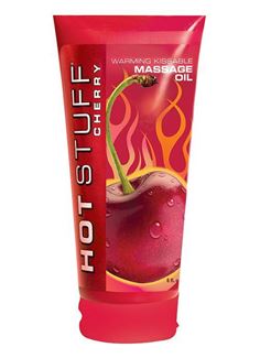 Разогревающее массажное масло с ароматом вишни Hot Stuff Warming Oil - 177 мл.
