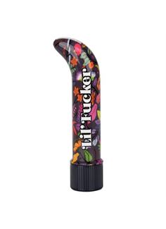 Черный мини-вибратор с цветочным принтом Lil Fucker Mini G-Spot Vibrator (12,75 см)