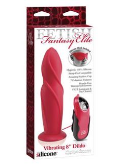 Красная вибро-насадка для страпона Fetish Fantasy Elite - 20,3 см.