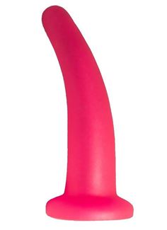 Розовый изогнутый стимулятор простаты из геля (12,5 см)