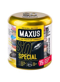 Презервативы MAXUS Special с точками и рёбрами в металлическом кейсе (15 шт)