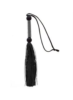 Чёрная мини-плеть из силикона и акрила SILICONE FLOGGER WHIP (25,6 см)