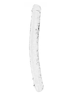 Двусторонний прозрачный фаллоимитатор RealRock Crystal Clear Dong 13" (34 см)