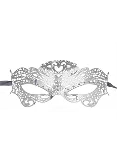 Серебристая металлическая маска Butterfly Masquerade Mask