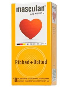 Презервативы с колечками и пупырышками Masculan Ribbed+Dotted (10 шт)