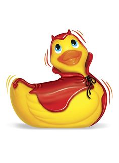 Вибратор утка-дьяволенок I Rub My Duckie Red Devil Travel Size