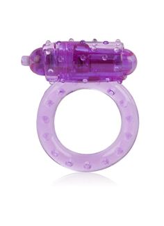 Фиолетовое эрекционное кольцо с вибрацией One Touch Nubby