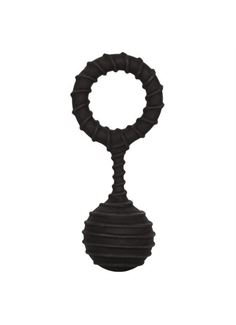 Черное эрекционное кольцо с утяжелителем Weighted Ring Large