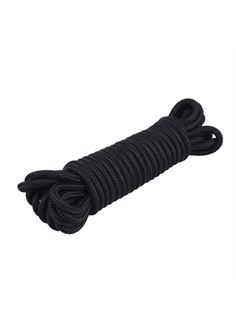 Хлопковая черная верёвка для любовных игр Mini Silk Rope (10 м)