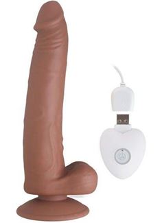 Коричневый вибратор SEDUCER 20 Function Long John (21,5 см)