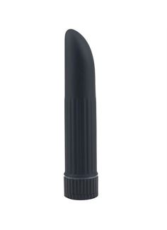 Чёрный классический вибратор AQUA SILK LADYFINGER BLACK - 12 см.