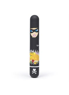 Чёрный вибратор CLASSIC VIBRATOR BLACK ROBBER WOMAN - 18,4 см.