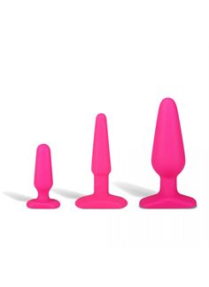 Набор Anal Traning Kit из 3 розовых анальных плагов из силикона