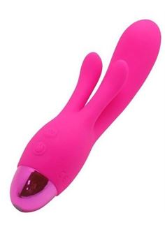 Розовый вибратор INDULGENCE Rechargeable Frolic Bunny (18,7 см)