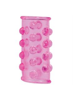 Розовая насадка на пенис с шишечками BASICX TPR SLEEVE PINK