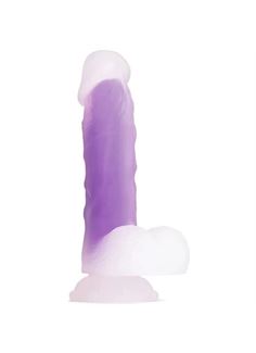 Фиолетовый фаллоимитатор Glorious 7" Real Skin Dildo (17 см)