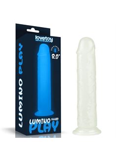 Прозрачный, светящийся в темноте фаллоимитатор Lumino Play Dildo 8" (21 см)