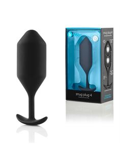 Чёрная анальная пробка для ношения B-vibe - Snug Plug 4 (14 см)