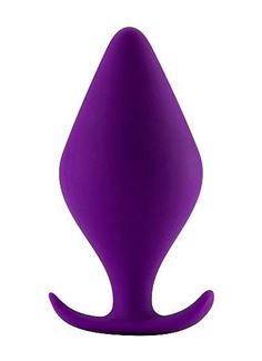 Фиолетовая анальная пробка Butt Plug with Handle Large - 13,1 см.