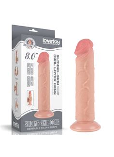 Телесный фаллоимитатор без мошонки 8" Sliding Skin Dual Layer Dong (20 см)