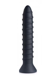 Черный спиралевидный вибратор Power Screw 10X Spiral Silicone Vibrator (20,3 см)