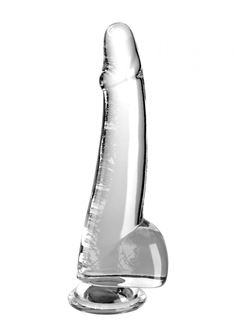 Прозрачный фаллоимитатор с мошонкой на присоске 10’’ Cock with Balls (27,9 см)