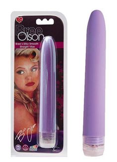 Фиолетовый шелковистый вибратор Brees Silky Smooth Straight Vibe - 17 см.