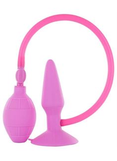 Розовая анальная пробка с расширением Inflatable Butt Plug Small (10 см)