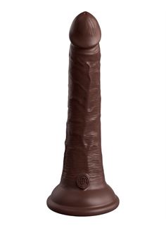 Коричневый фаллоимитатор King Cock Elite 7" Dual Density Silicone Cock (21 см)