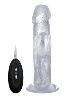 Прозрачный вибратор-реалистик Vibrating Realistic Cock 8 - 20 см.