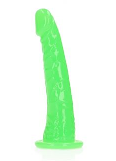 Зеленый люминесцентный фаллоимитатор на присоске Glow in the Dark Dildo 6" (17,5 см)