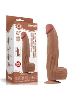 Коричневый фаллоимитатор 12" King Sized Sliding Skin Dual Layer Dong (31 см)