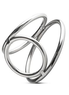 Серебристое эрекционное кольцо Sinner Metal Cock and Ballring Size M