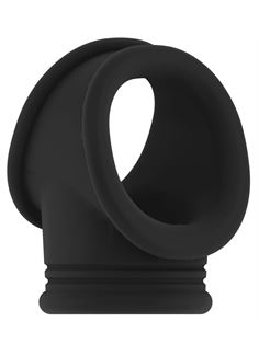 Черное эрекционное кольцо для пениса и мошонки No48 Cockring with Ball Strap