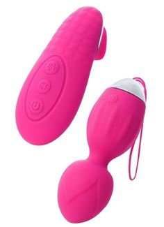 Розовые вагинальные шарики с вибрацией TELLA и с пультом-стимулятором